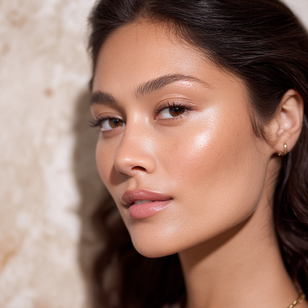A woman wearing ingredientlogic complexion products in natural daylight